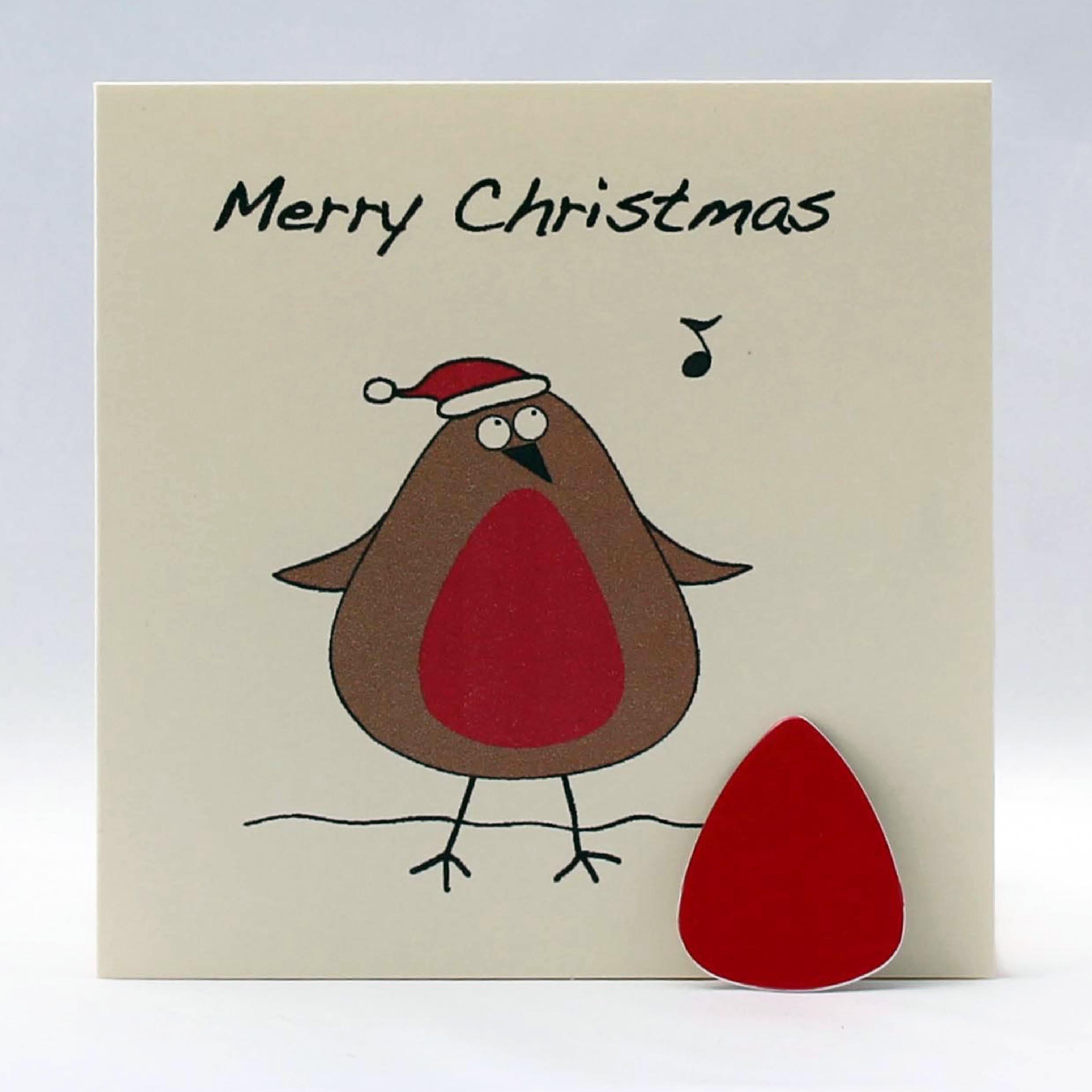 Robin Christmas Card with Plectrum