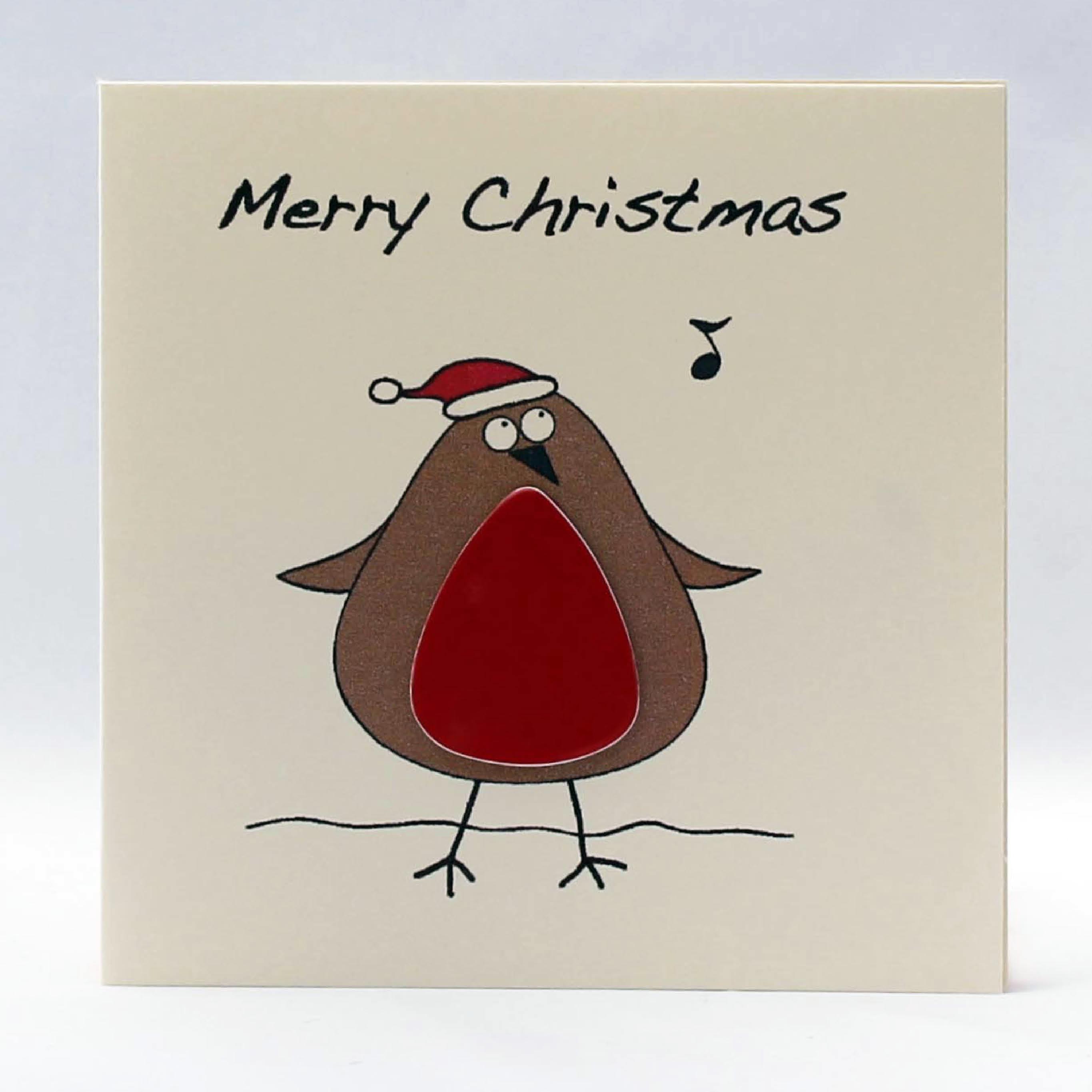 Robin Christmas Card with Plectrum