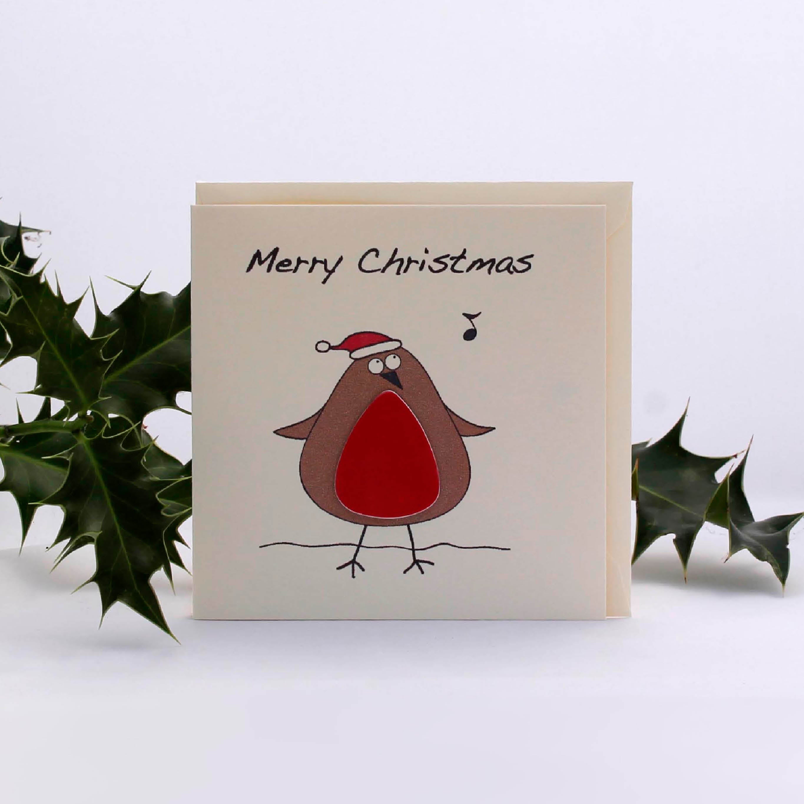 Robin Christmas Card with Plectrum