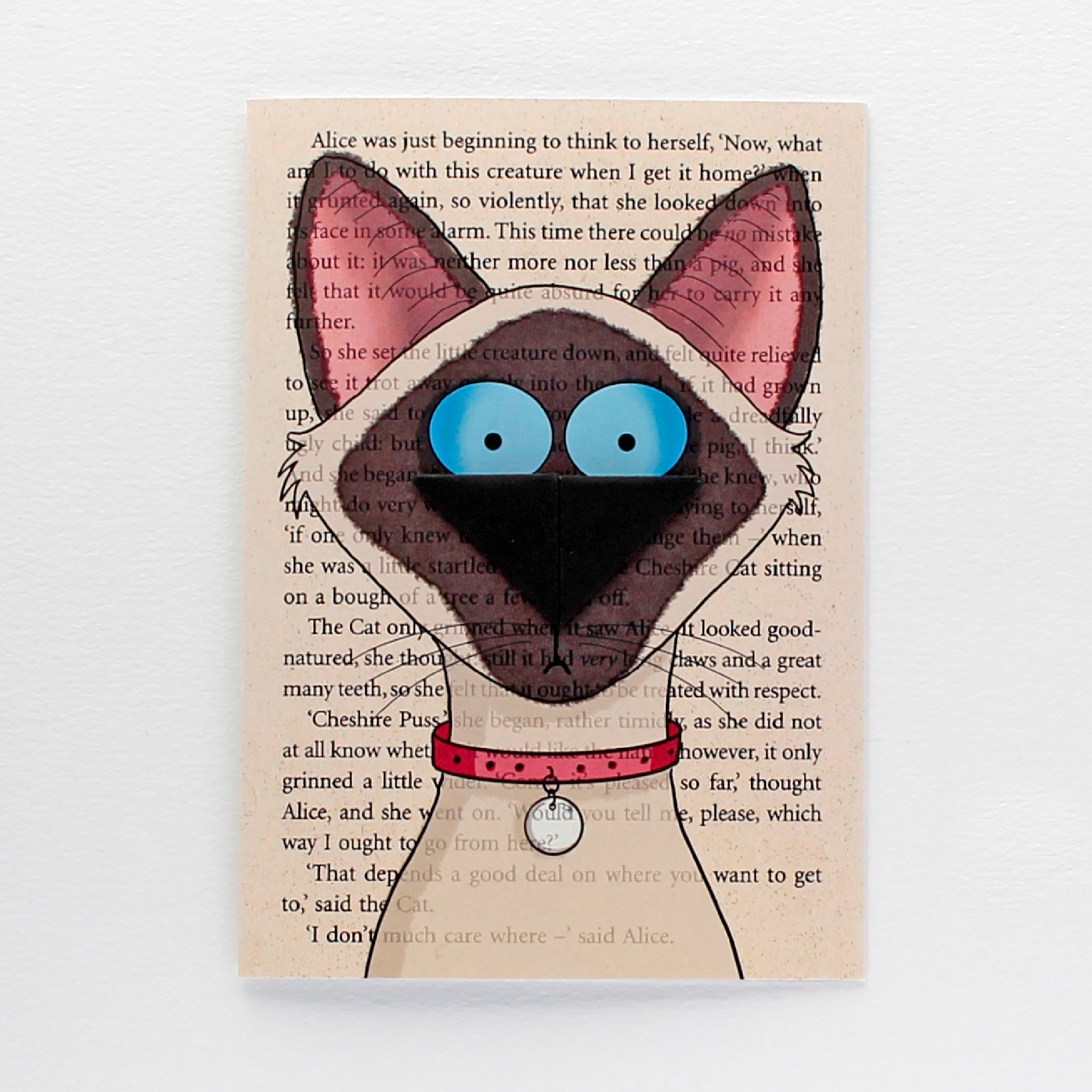 Siamese Cat Card with Origami Bookmark