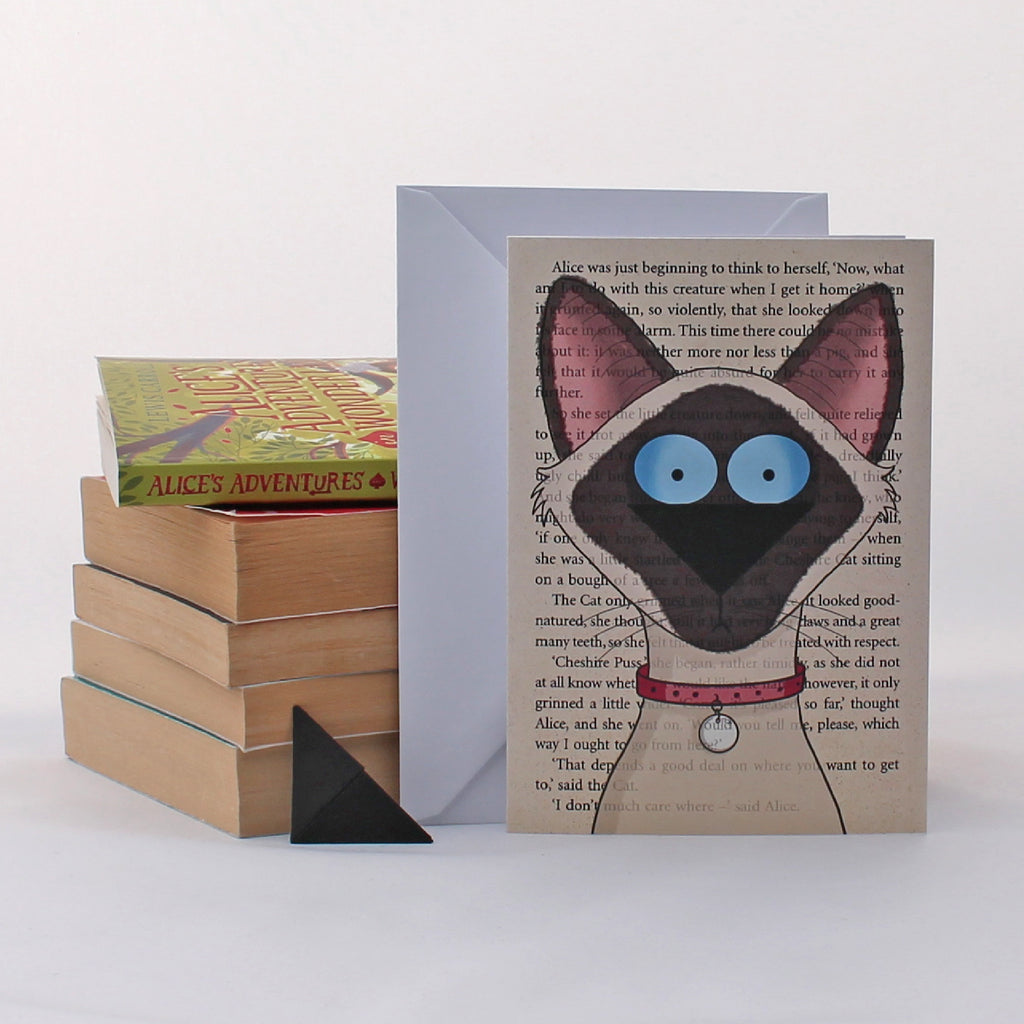 Siamese Cat Card with Origami Bookmark