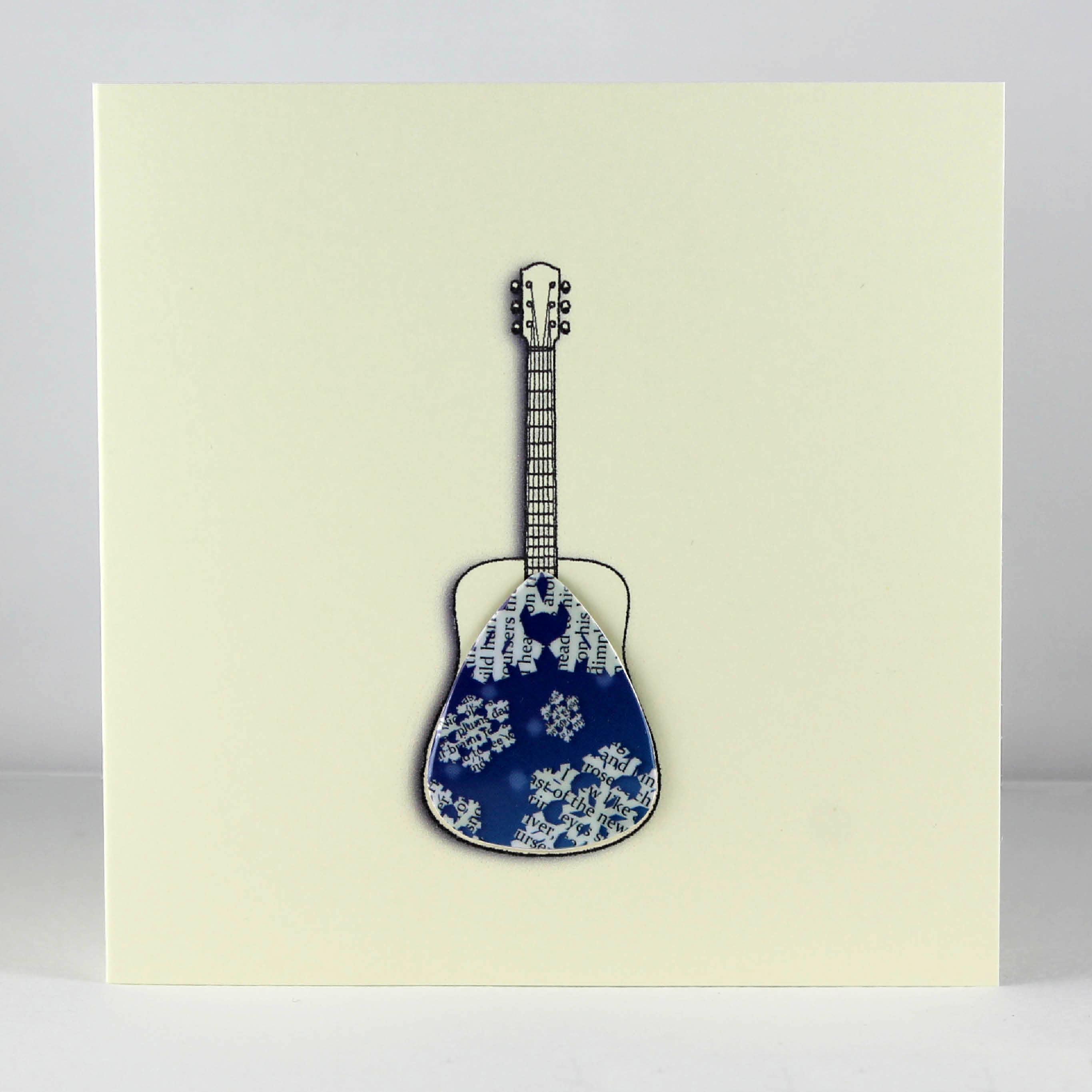 Guitar Christmas Cards with Plectrum