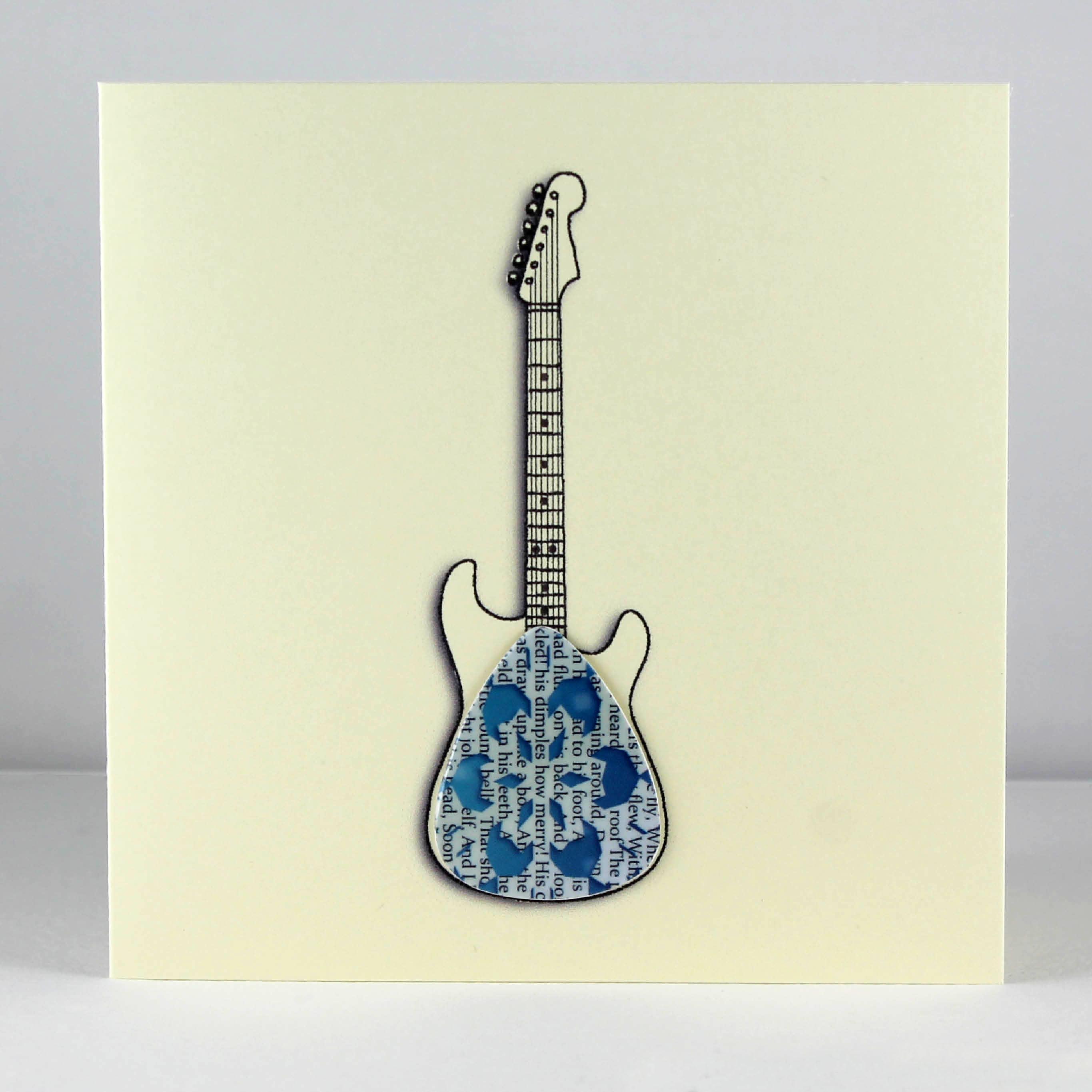 Guitar Christmas Cards with Plectrum