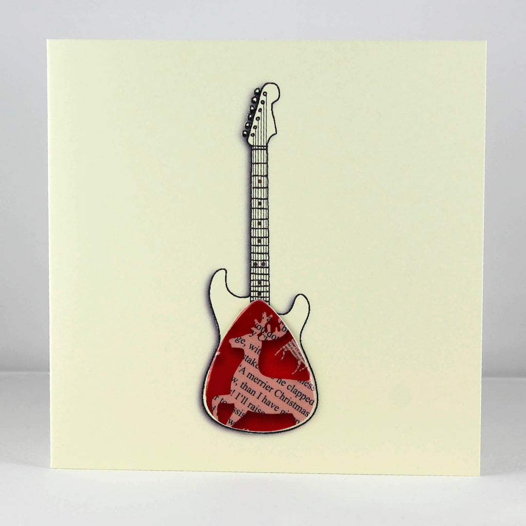Guitar Christmas Cards with Plectrum