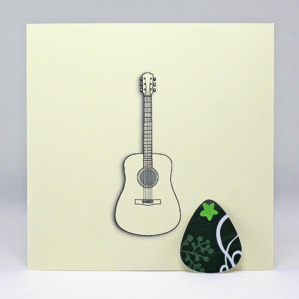 Acoustic Guitar Card with Plectrum
