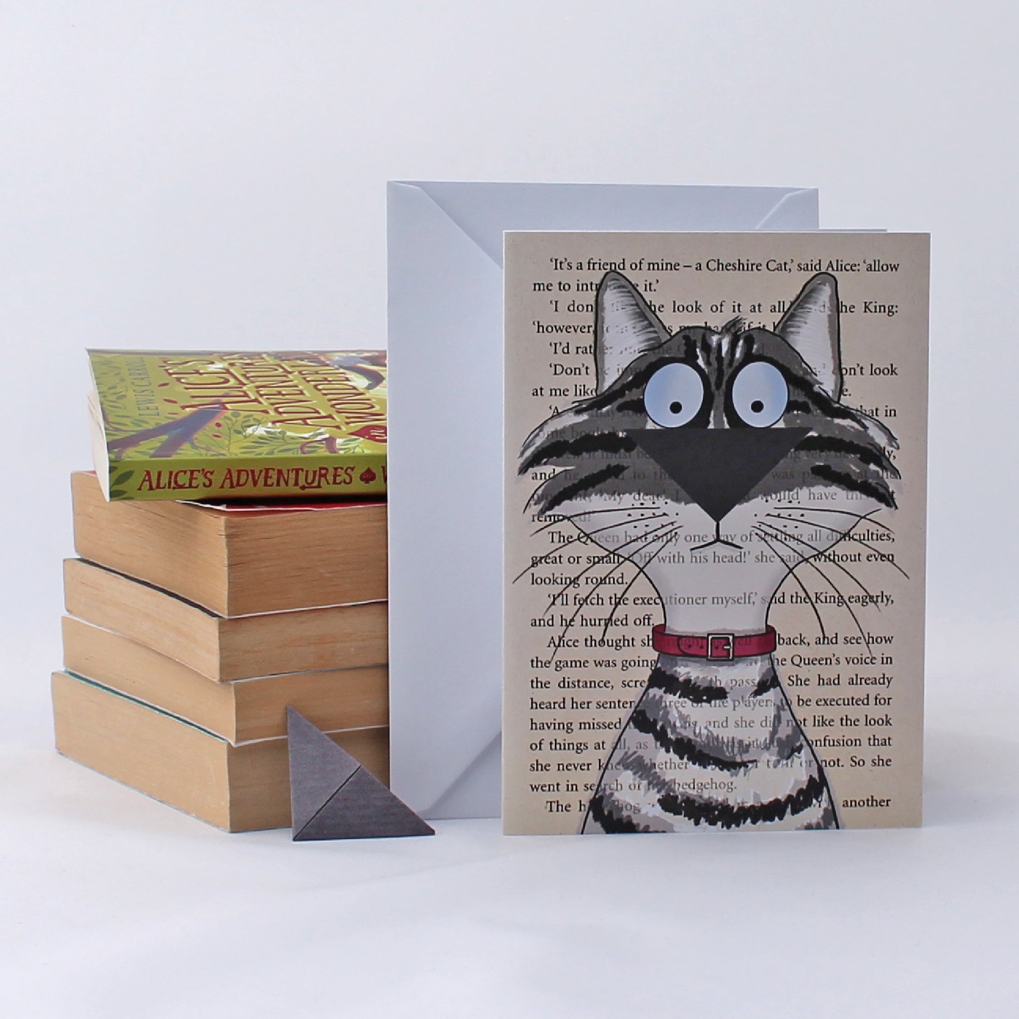 Tabby Cat Card with Origami Bookmark