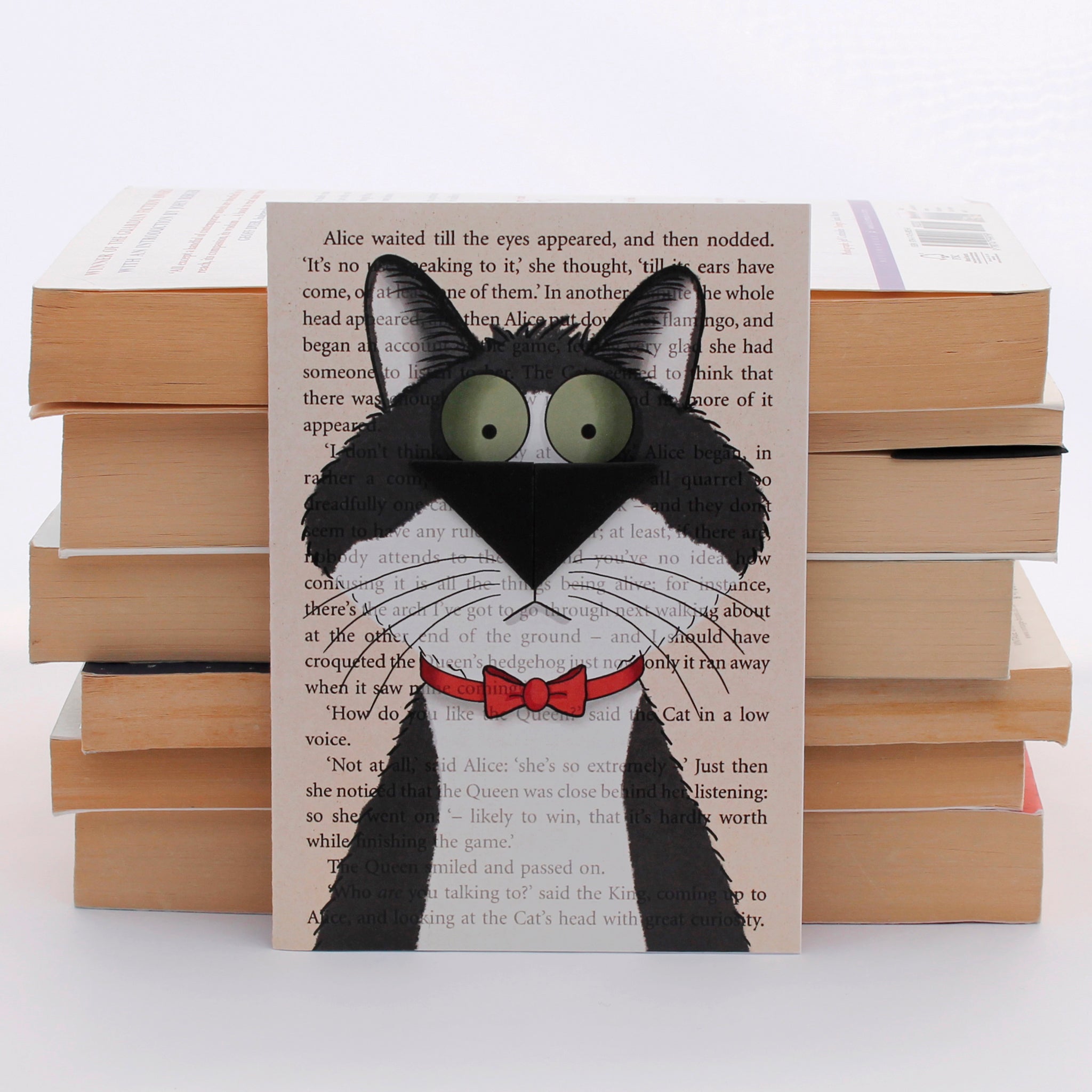Tuxedo Cat Card with Origami Bookmark
