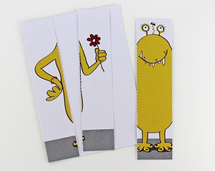 Yellow Monster Card with Bookmark