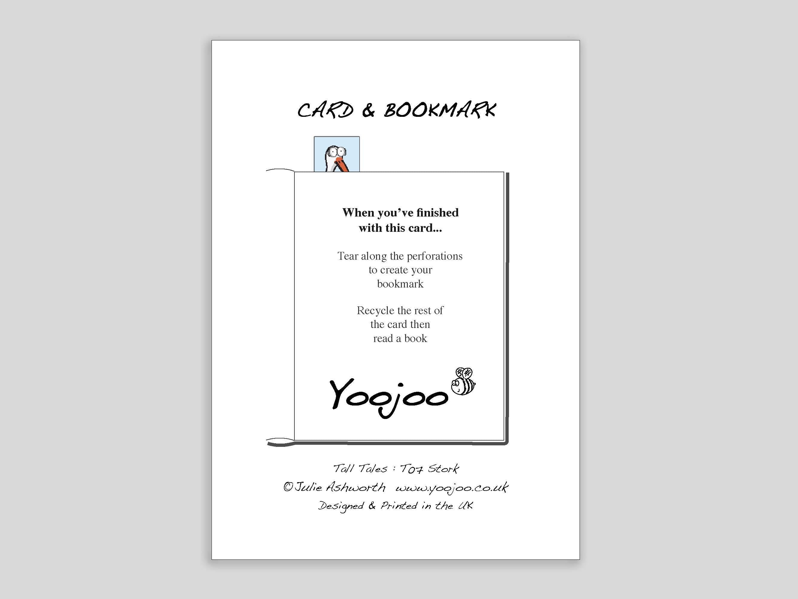 Stork Card with Bookmark