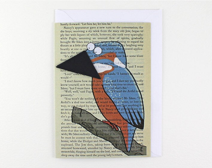 Kingfisher Card with Origami Bookmark