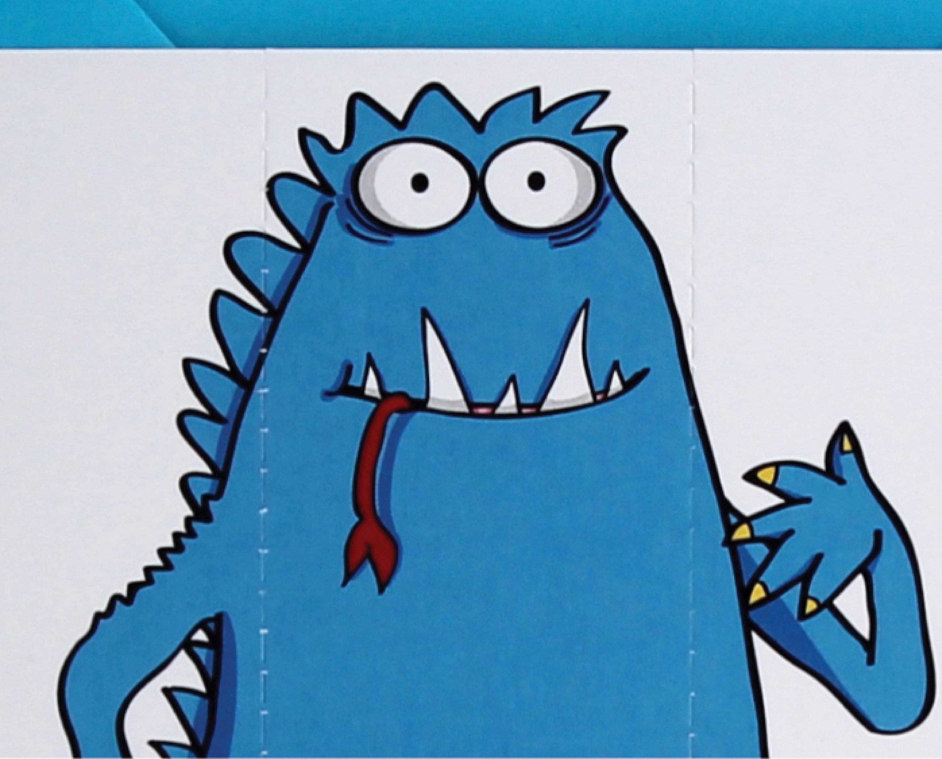 Blue Monster Card with Bookmark