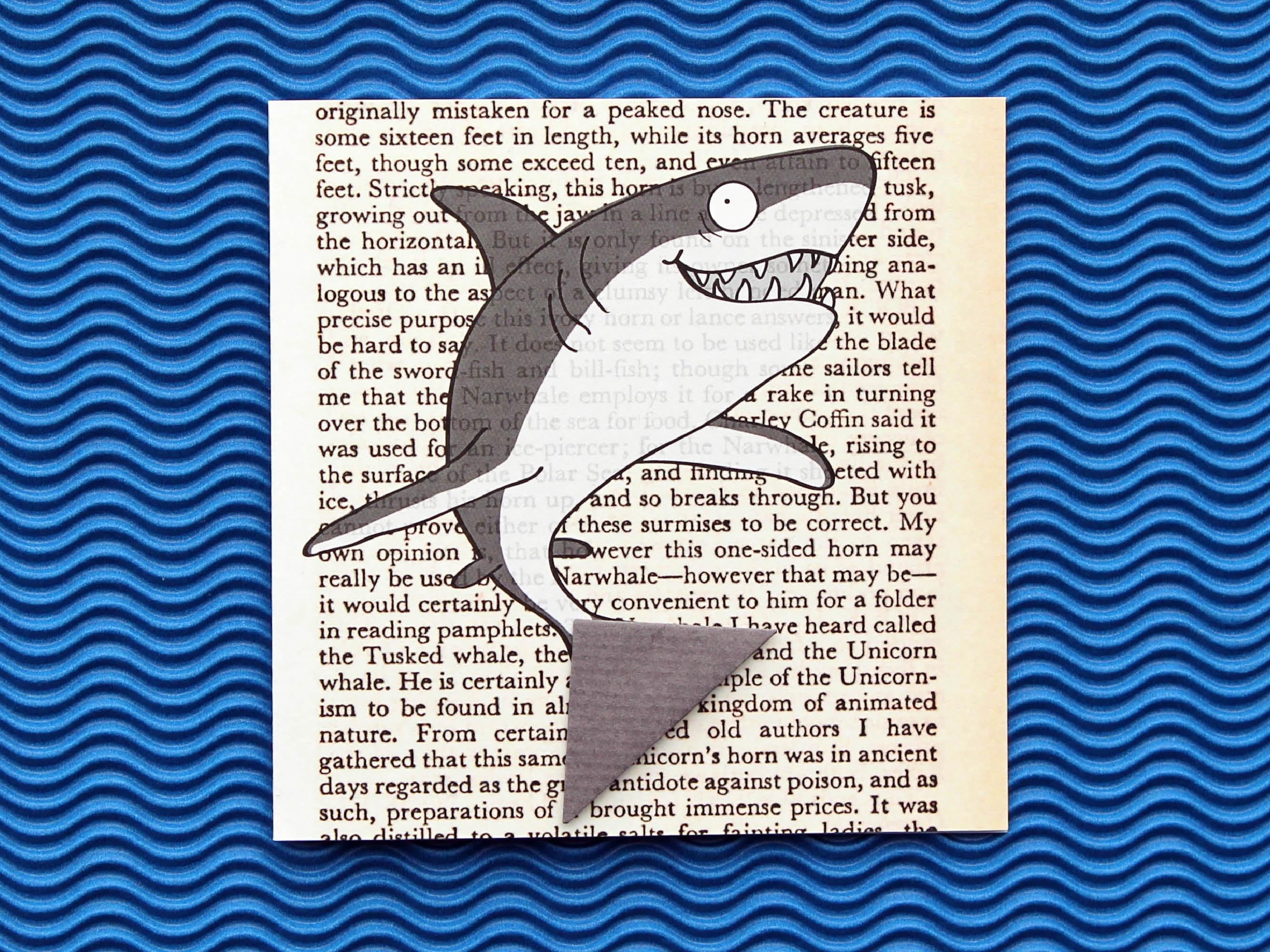 Shark Card with Origami Bookmark