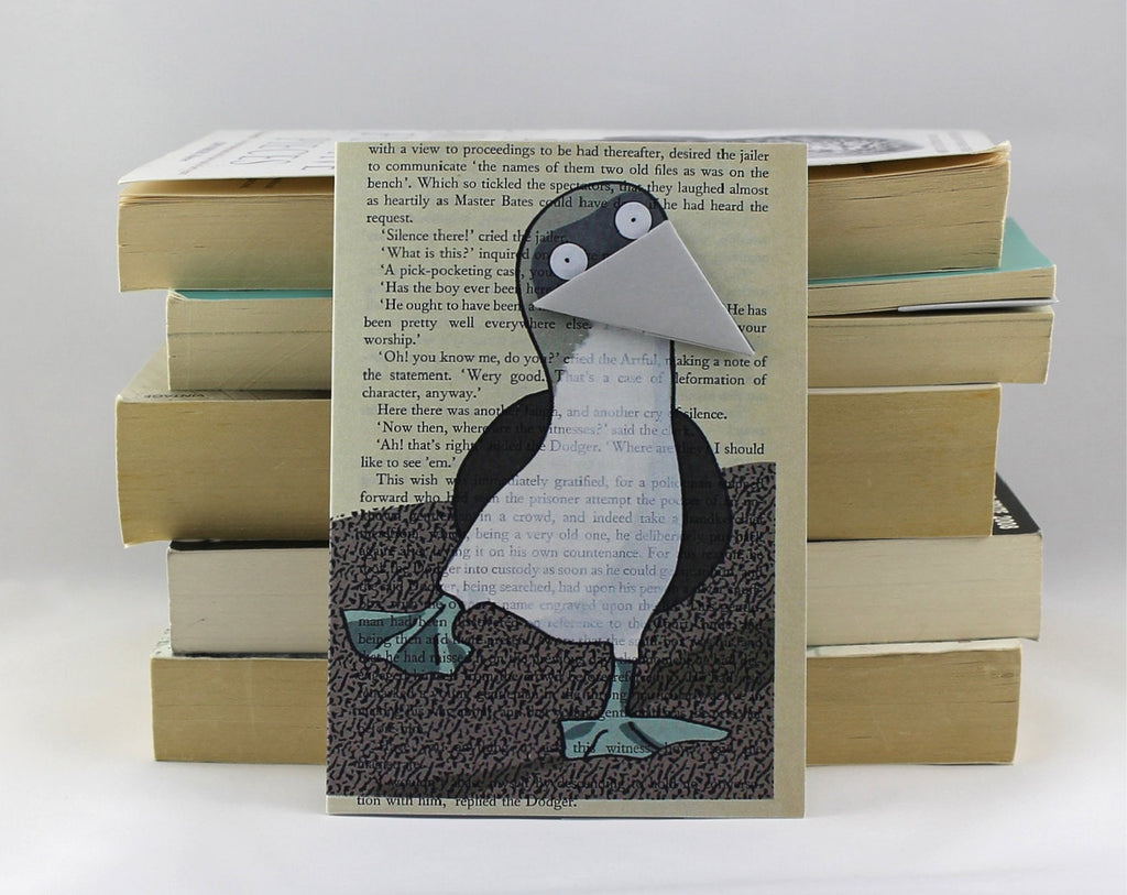 Blue-Footed Booby Card with Origami Bookmark