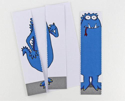Blue Monster Card with Bookmark
