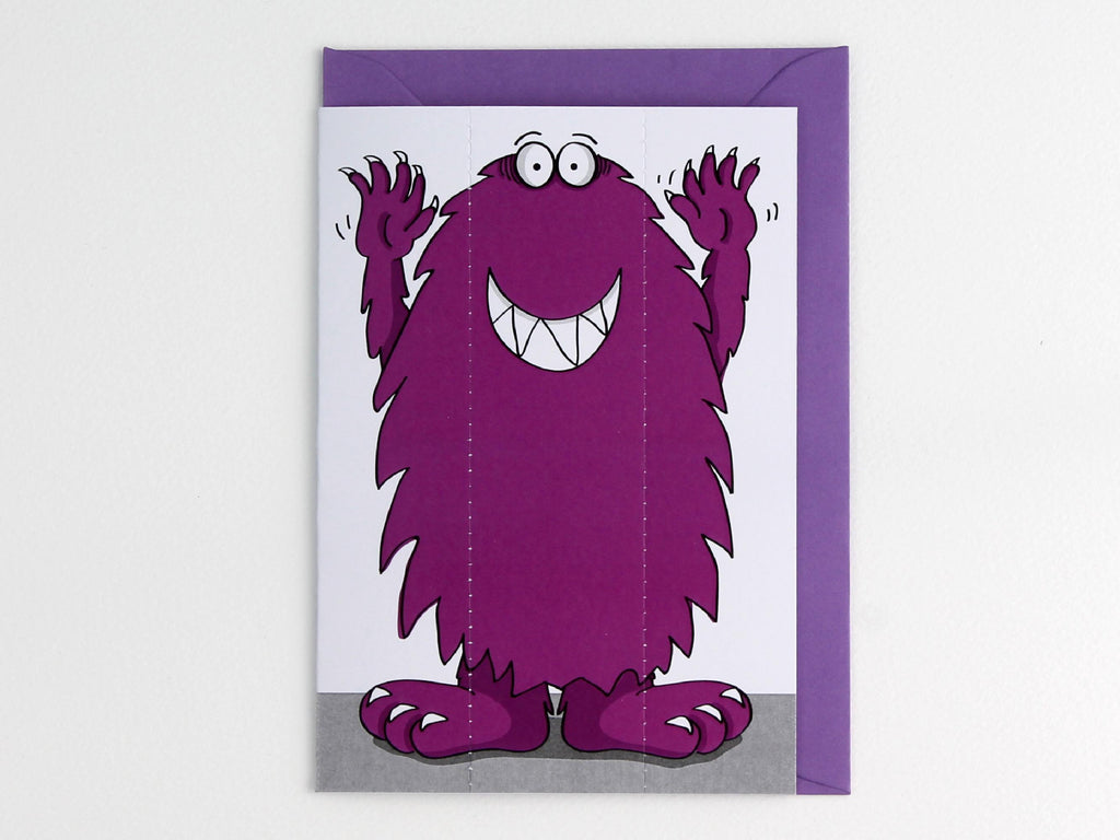 Purple Monster Card with Bookmark