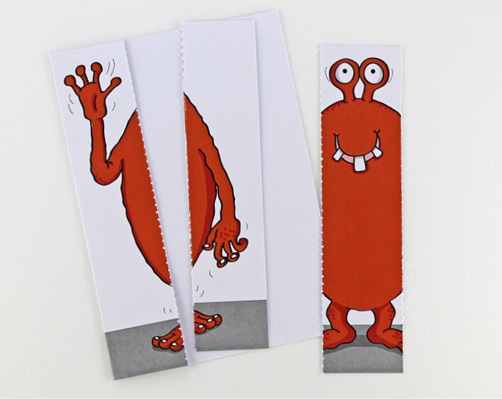 Orange Monster Card with Bookmark