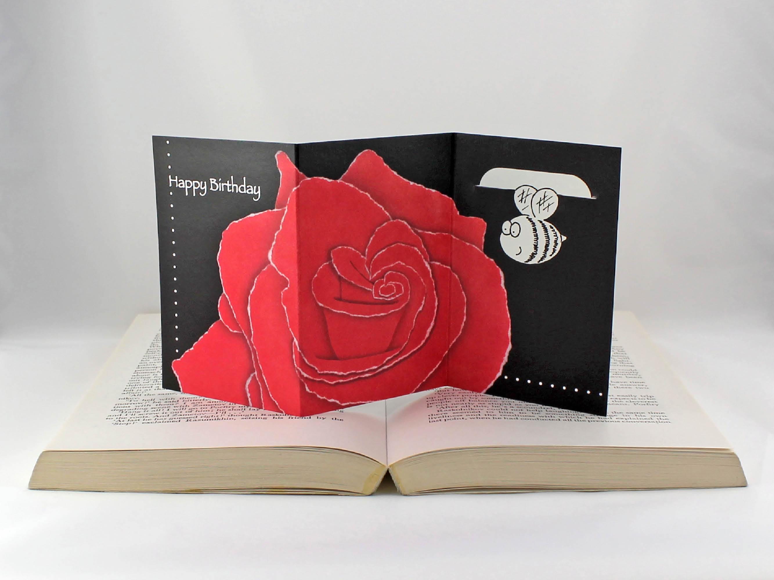 Rose Birthday Card with Bookmark