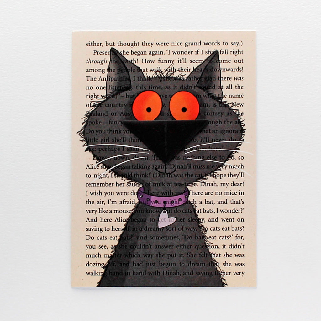 Black Cat Card with Origami Bookmark