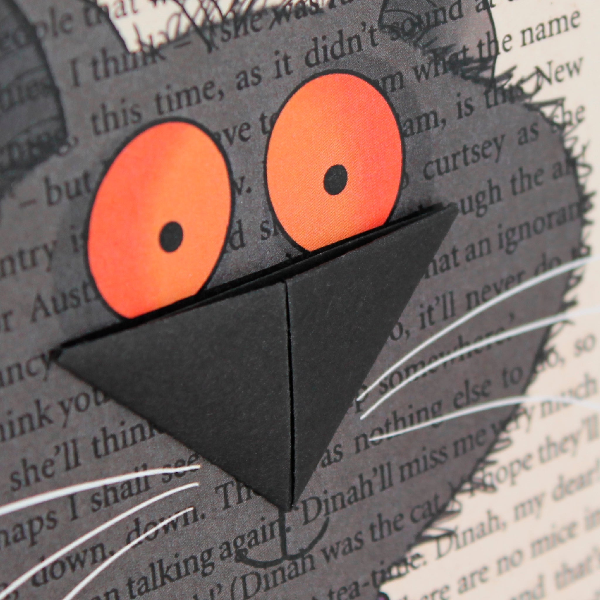 Black Cat Card with Origami Bookmark