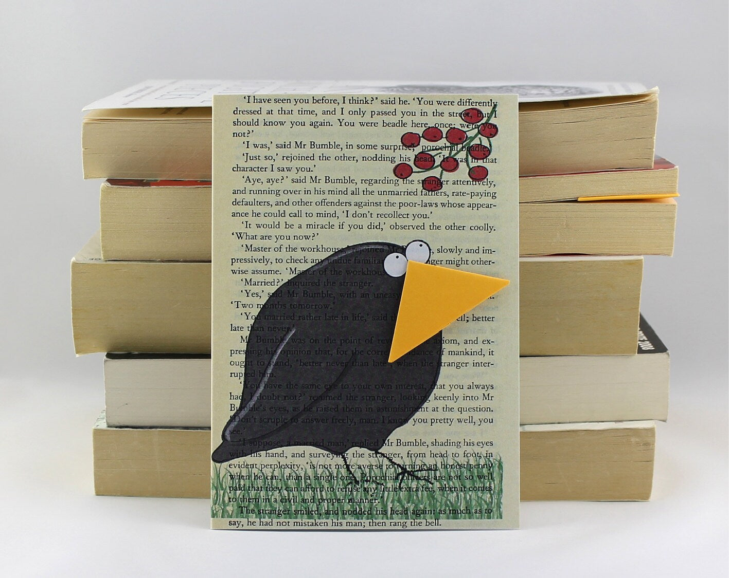 Blackbird Card with Origami Bookmark