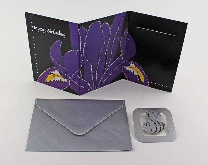 Iris Birthday Card with Bookmark