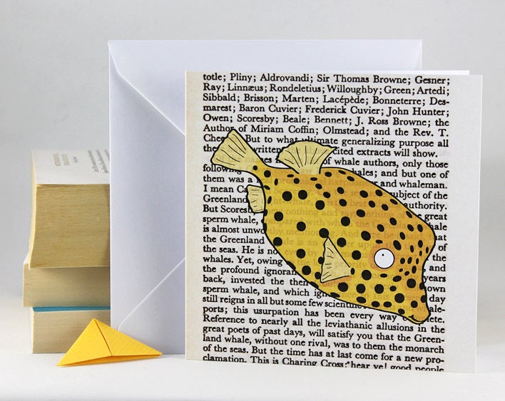 Box Fish Card with Origami Bookmark