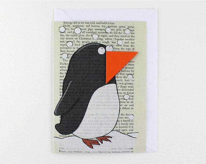 Penguin Card with Origami Bookmark