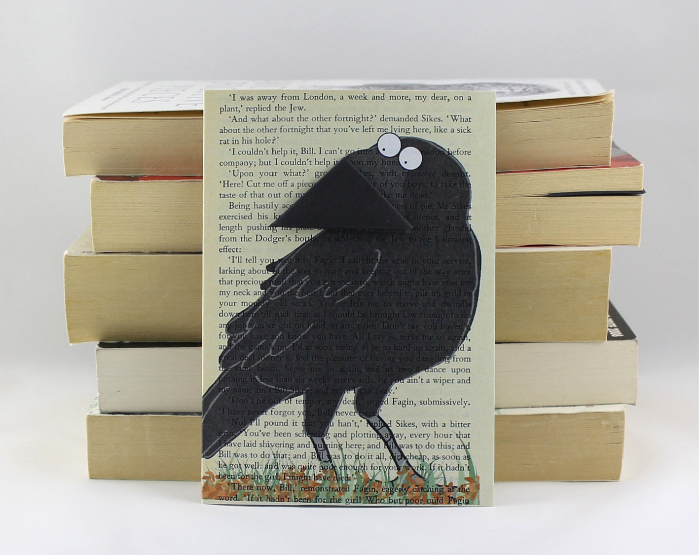 Crow Card with Origami Bookmark