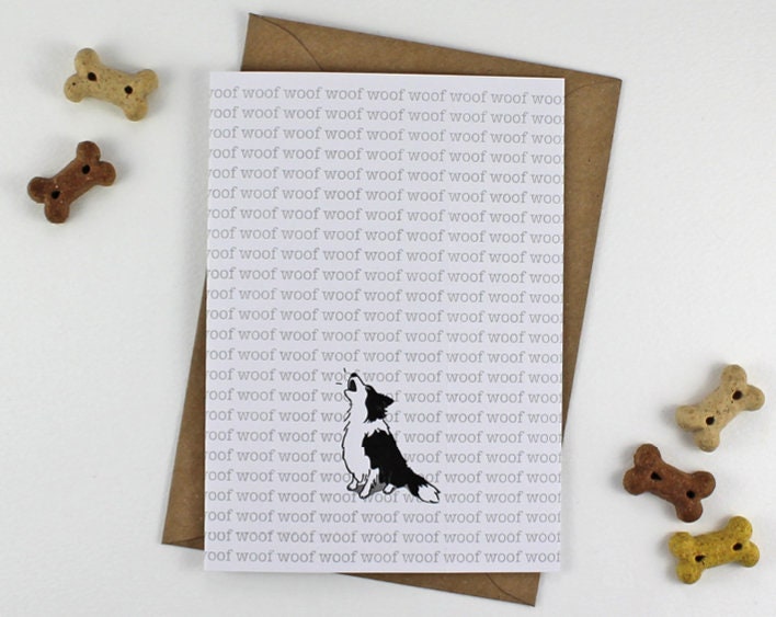 Border Collie Card with Bookmark