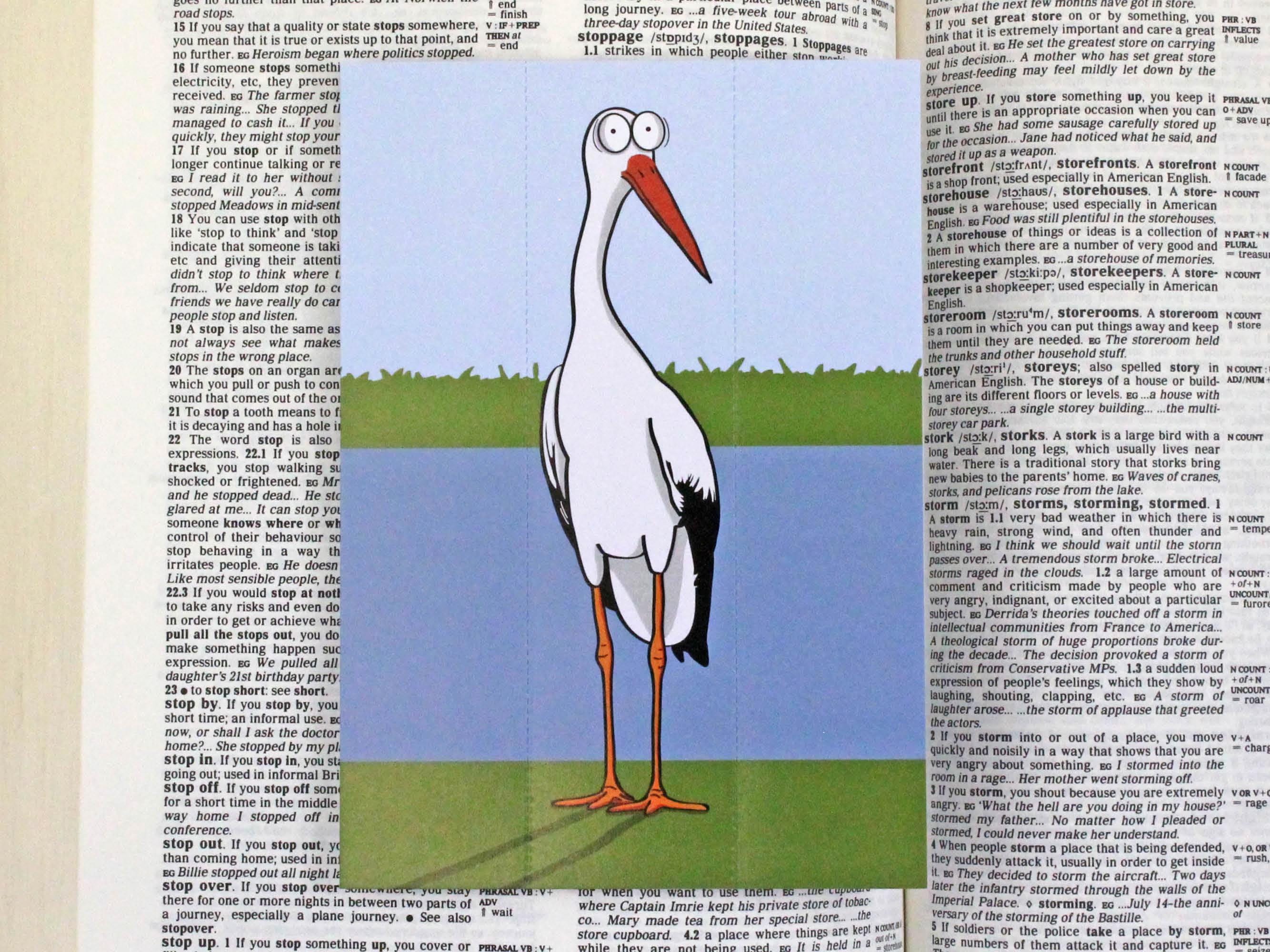 Stork Card with Bookmark