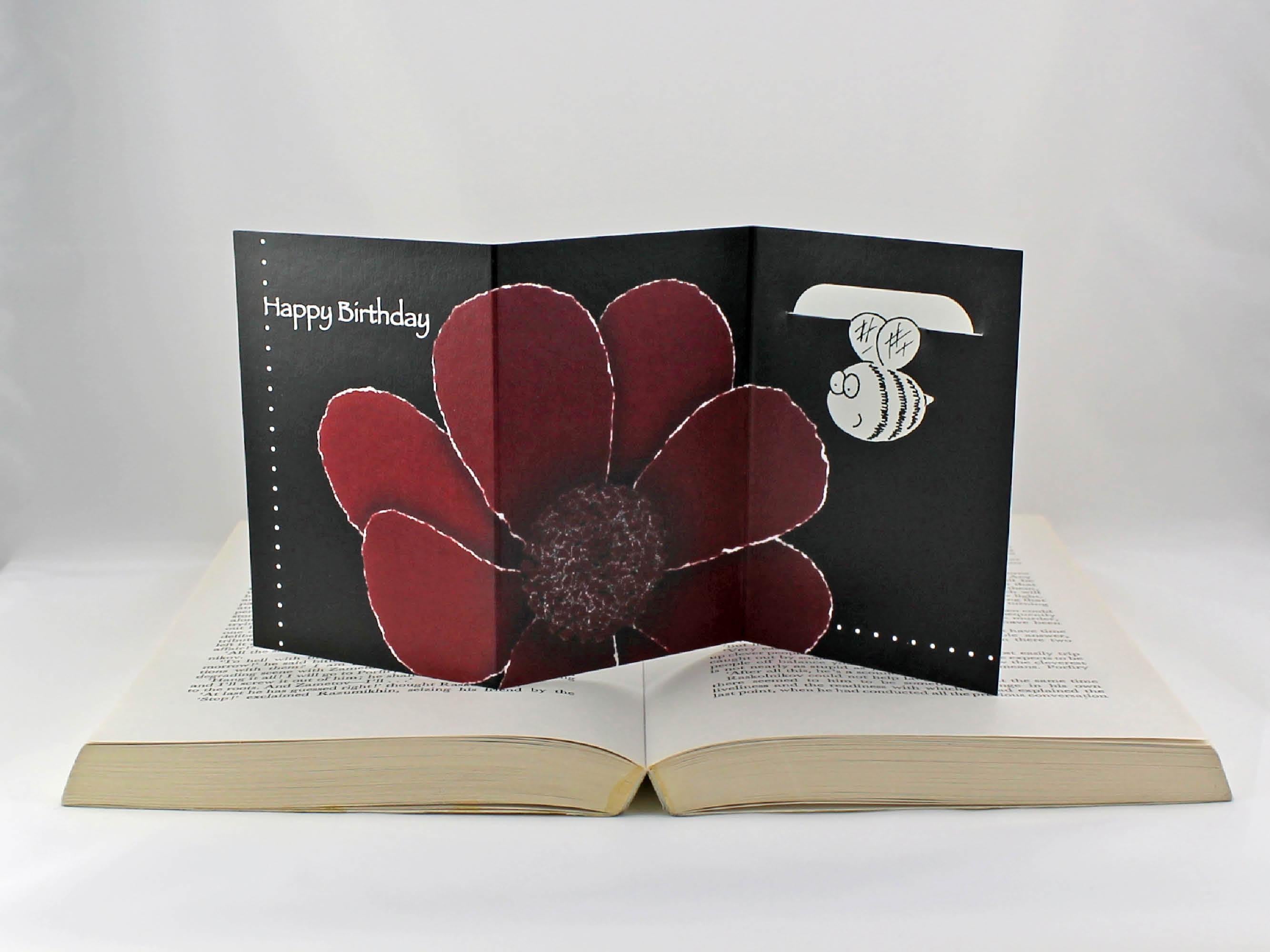 Chocolate Cosmos Birthday Card with Bookmark