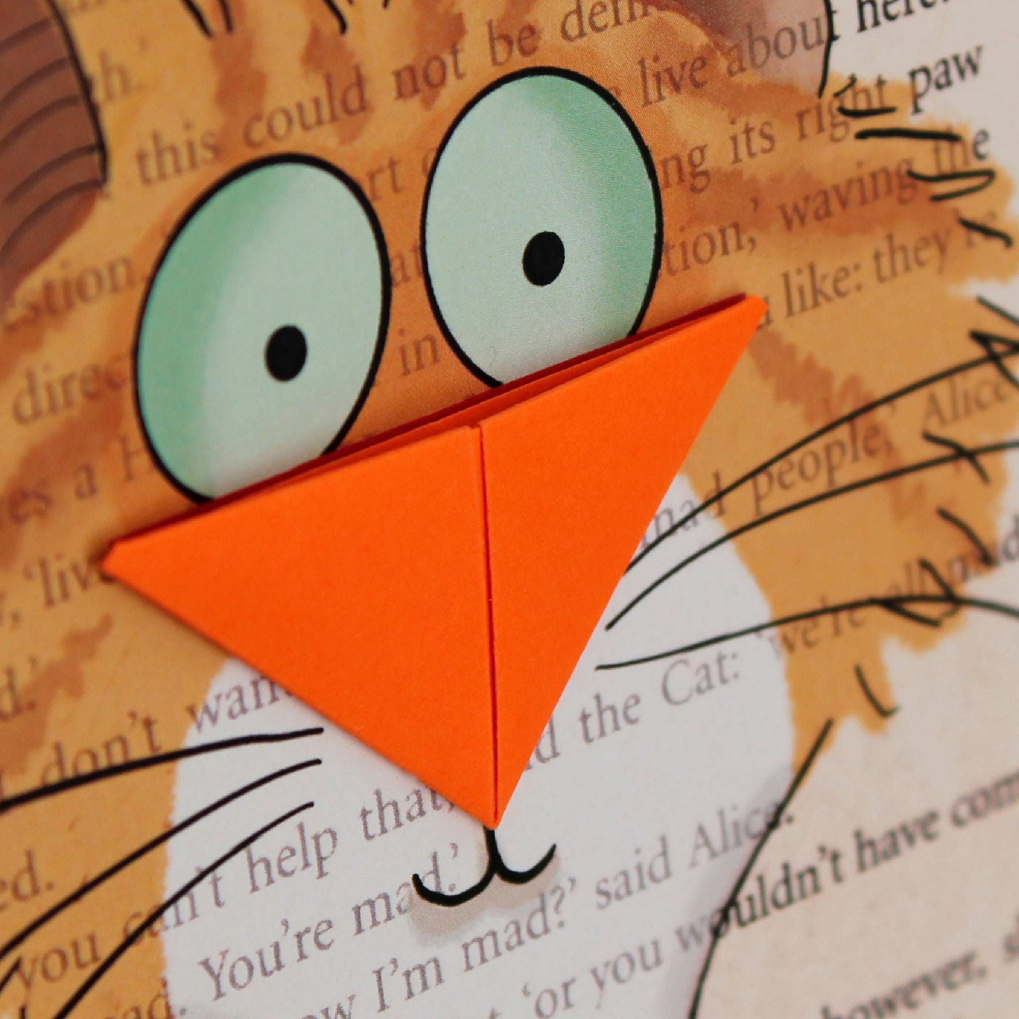 Ginger Cat Card with Origami Bookmark
