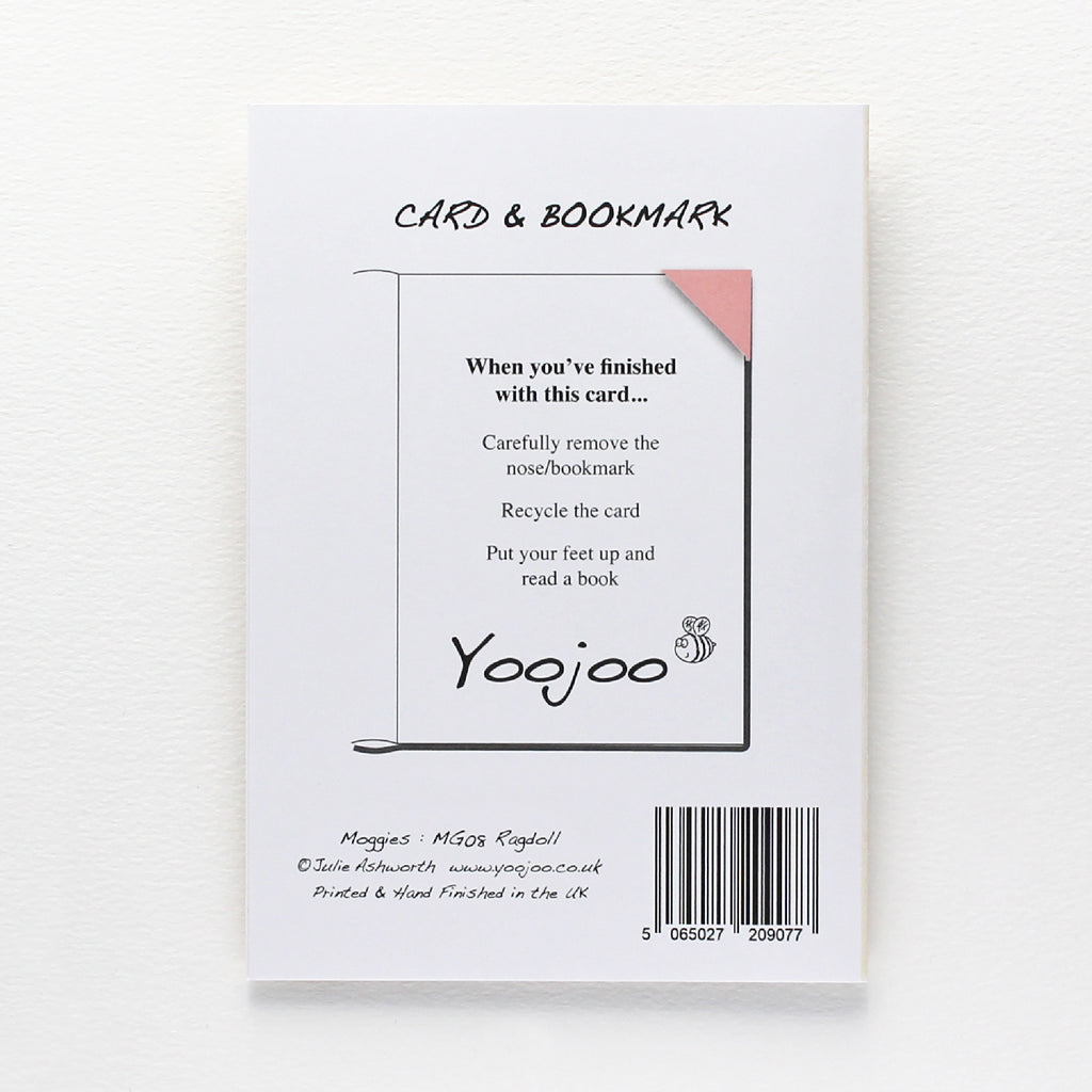 Ragdoll Cat Card with Origami Bookmark