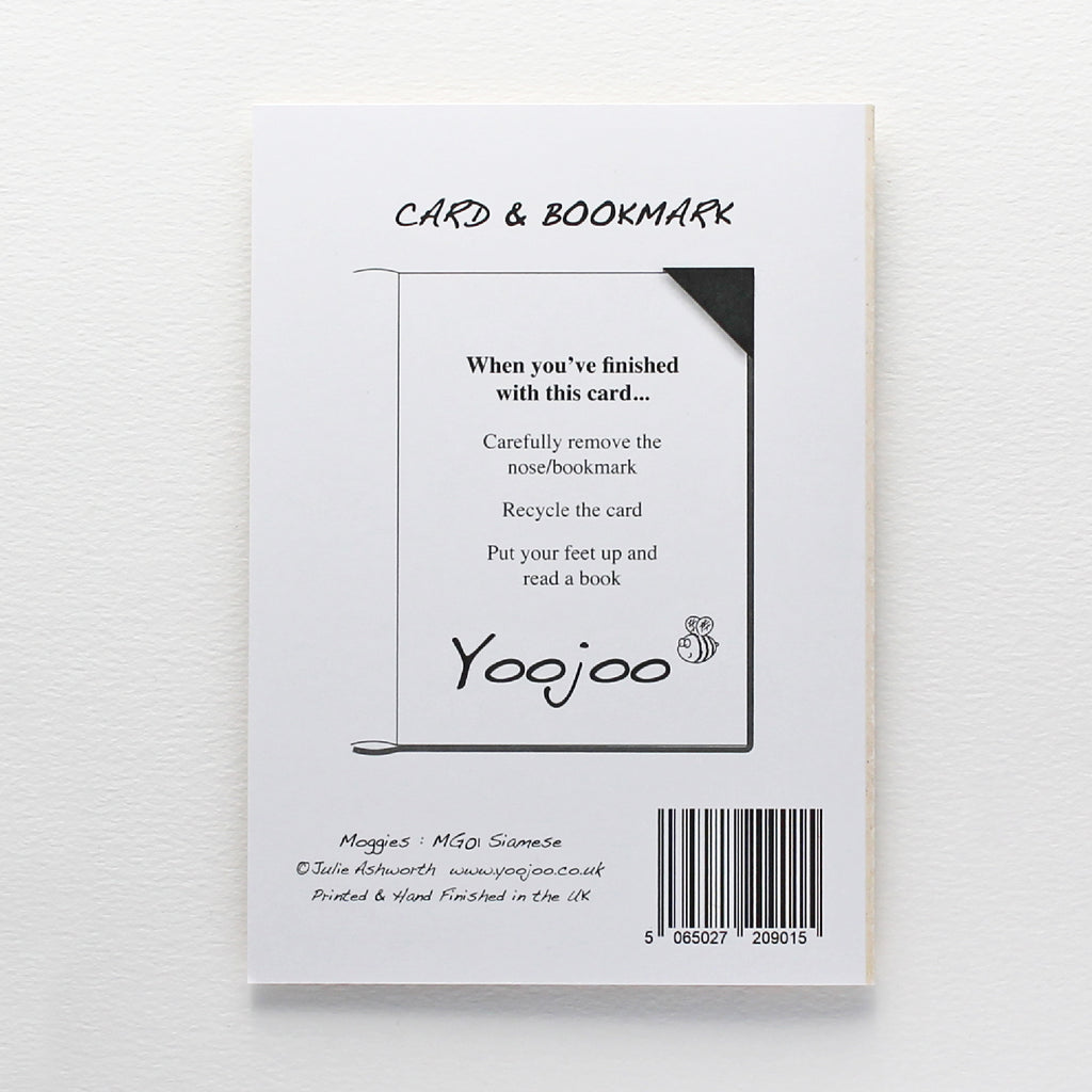 Siamese Cat Card with Origami Bookmark