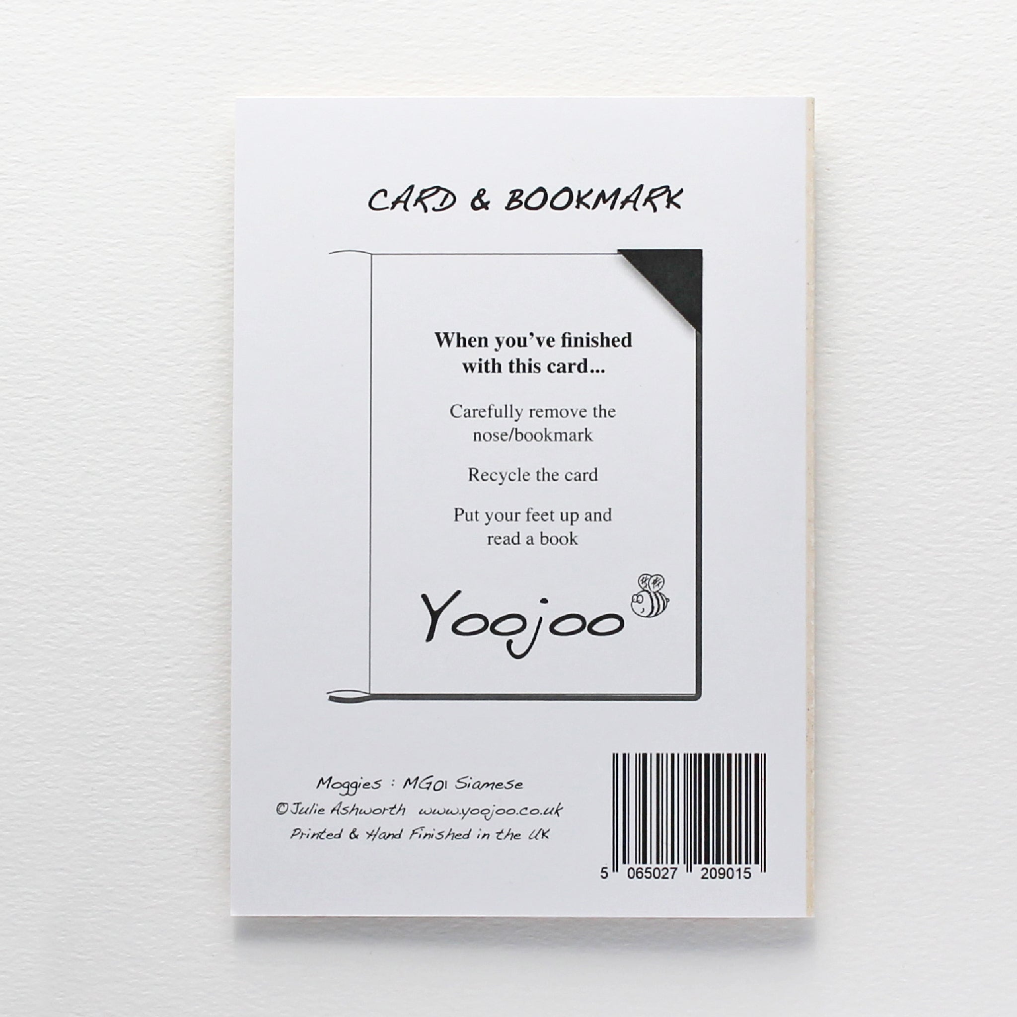 Siamese Cat Card with Origami Bookmark