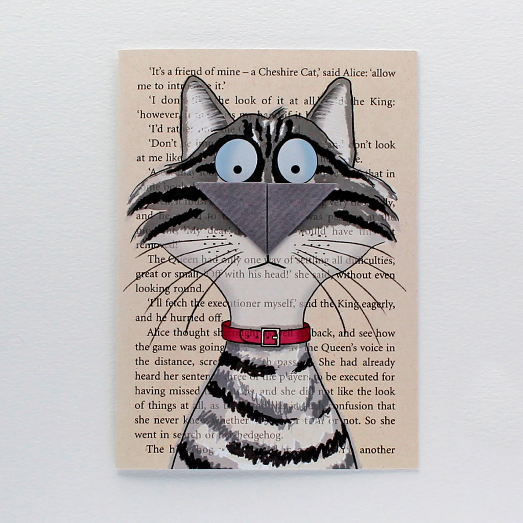 Tabby Cat Card with Origami Bookmark
