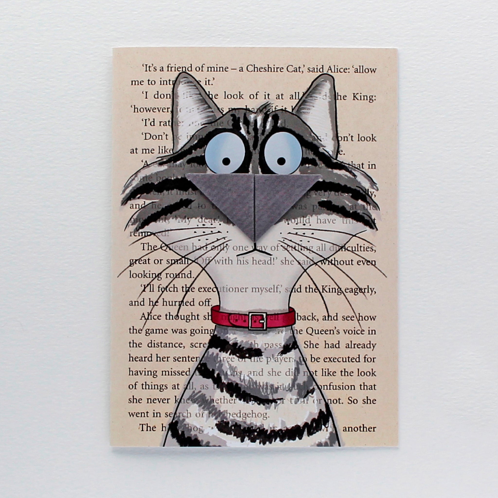 Tabby Cat Card with Origami Bookmark