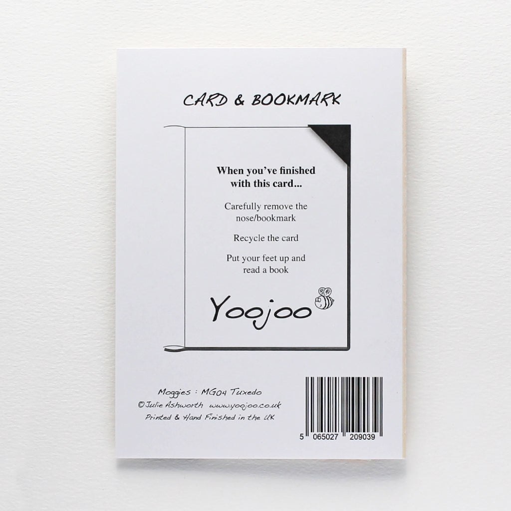 Tuxedo Cat Card with Origami Bookmark