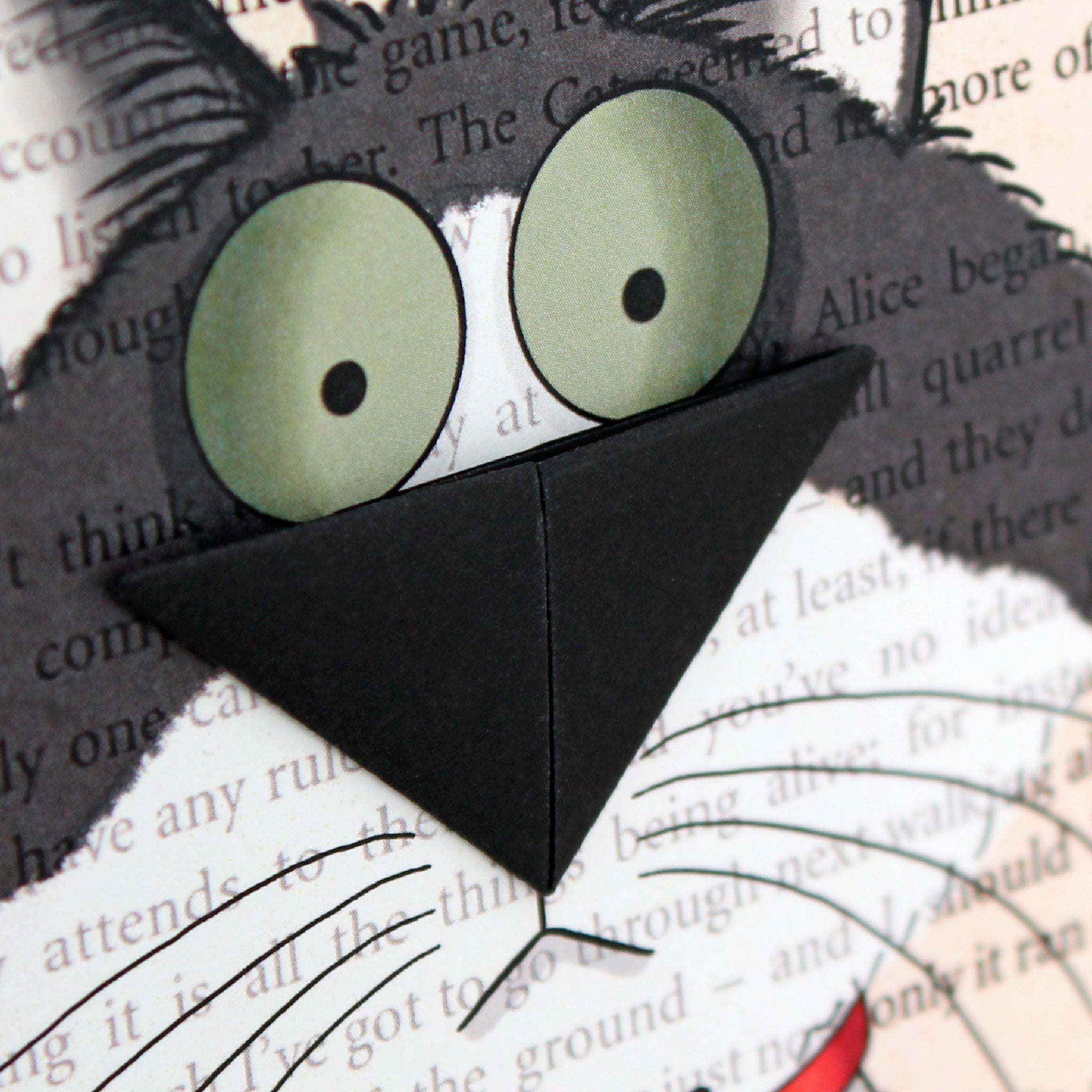Tuxedo Cat Card with Origami Bookmark
